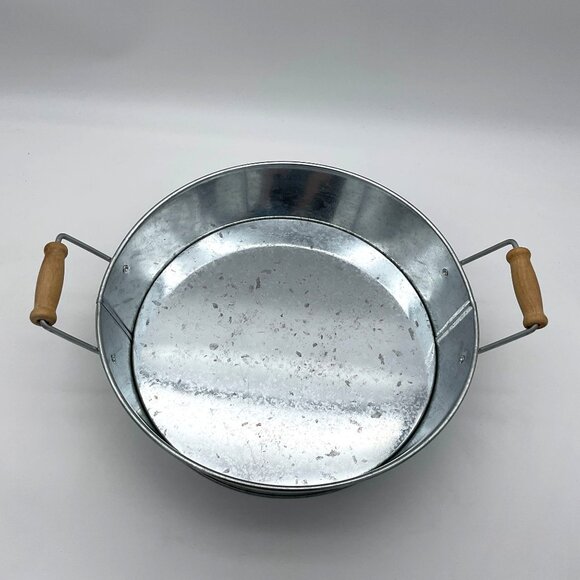 Galvanized 11in Dia Metal Serving Tray 4 Pink Pineapple Mason Jars Set NWT - Picture 2 of 9